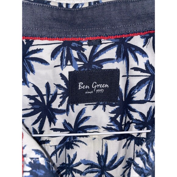Ben Green Short Sleeve Button Up Shirt Hawaiian Palm Tree XL - Picture 3 of 6